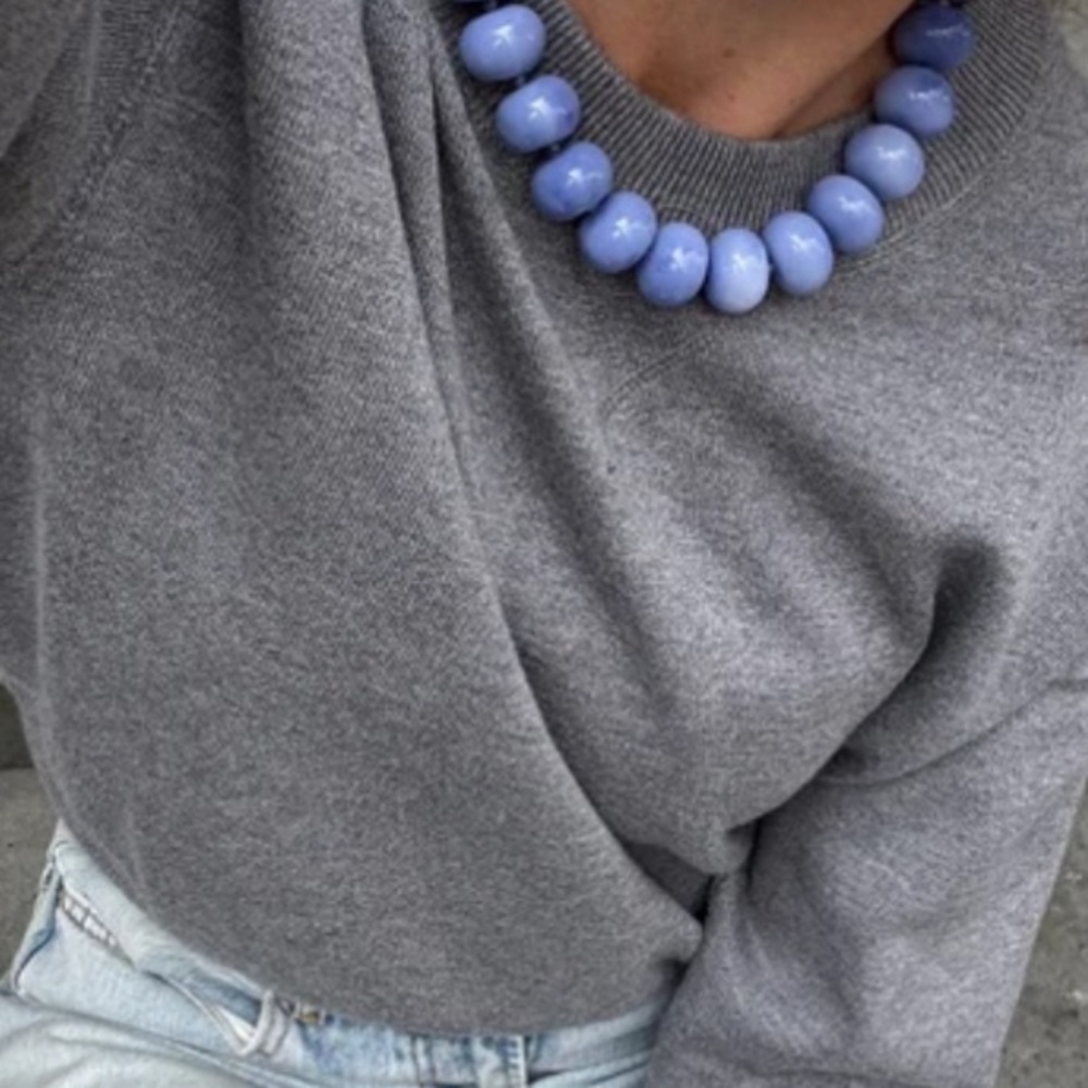 REVOLVE x Baublebar Periwinkle Blue Resin Bead Statement Necklace New 18” 78.00